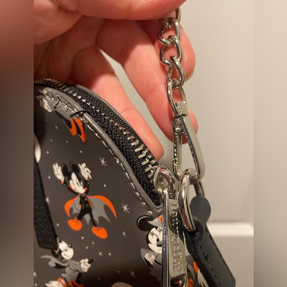 Loungefly Disney Mickey and Minnie All Over Halloween Crossbody Handbag - EUC - Picture 5 of 12